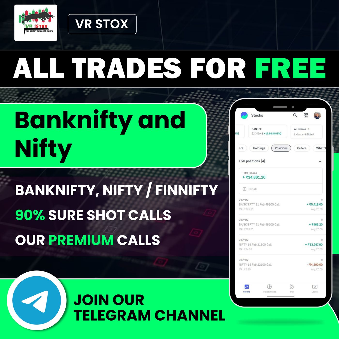 VR Stox ad: all trades for free, Banknifty and Nifty calls, join our Telegram channel